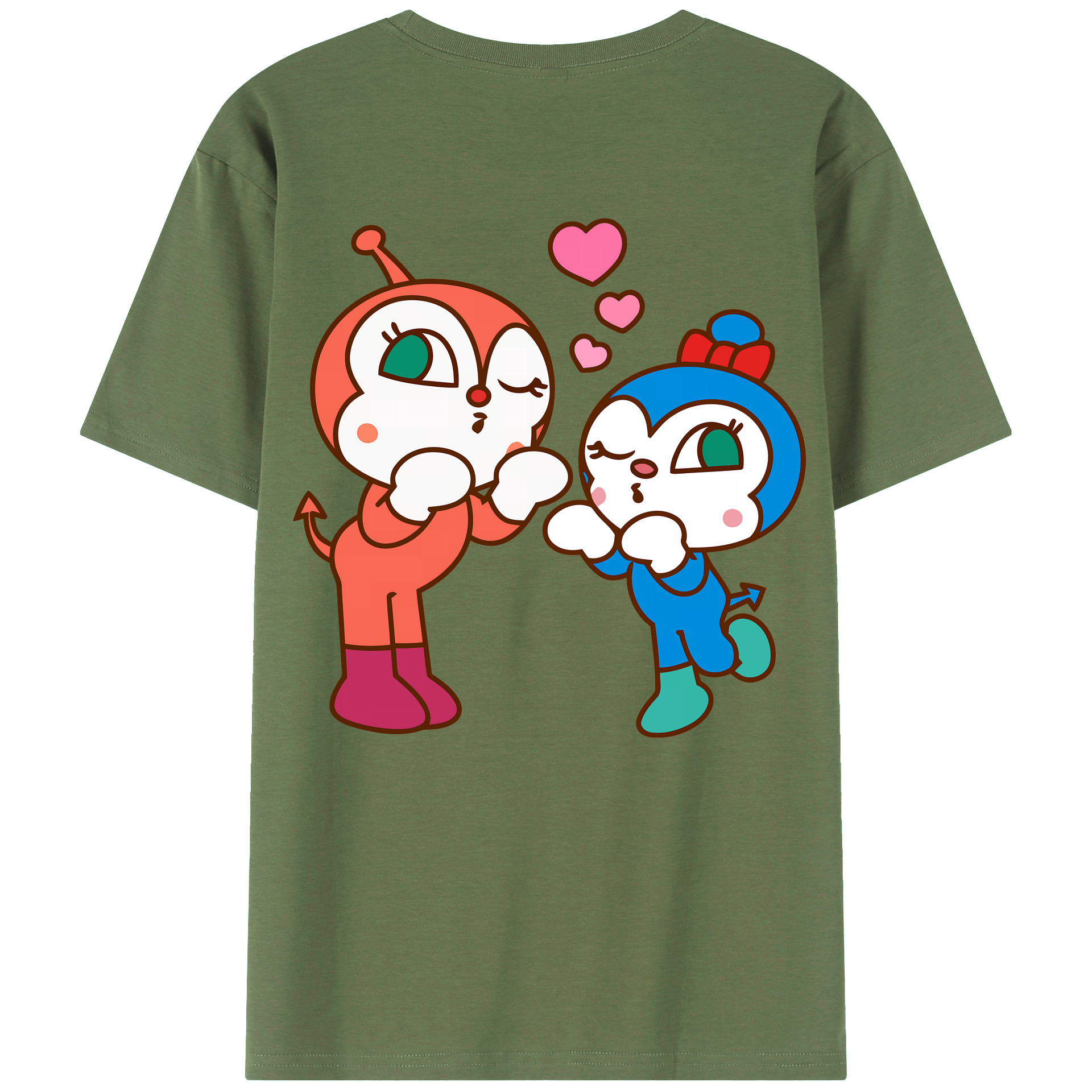 （画像用） アンパンマン Anpanman 綿100％ メンズ半袖Tシャツ（バックプリント） 通気性